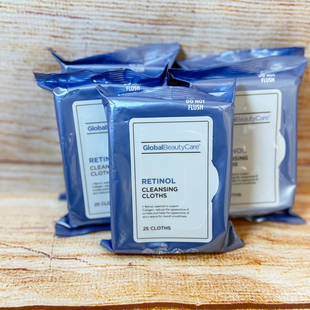 5- Global Beauty Care Retinol Cleansing Cloths 25‎ ct